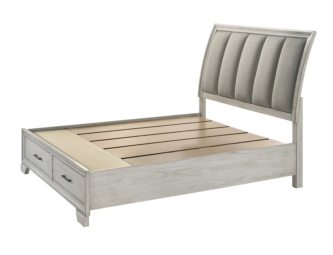 Jaymes White Mist Storage Platform Bed