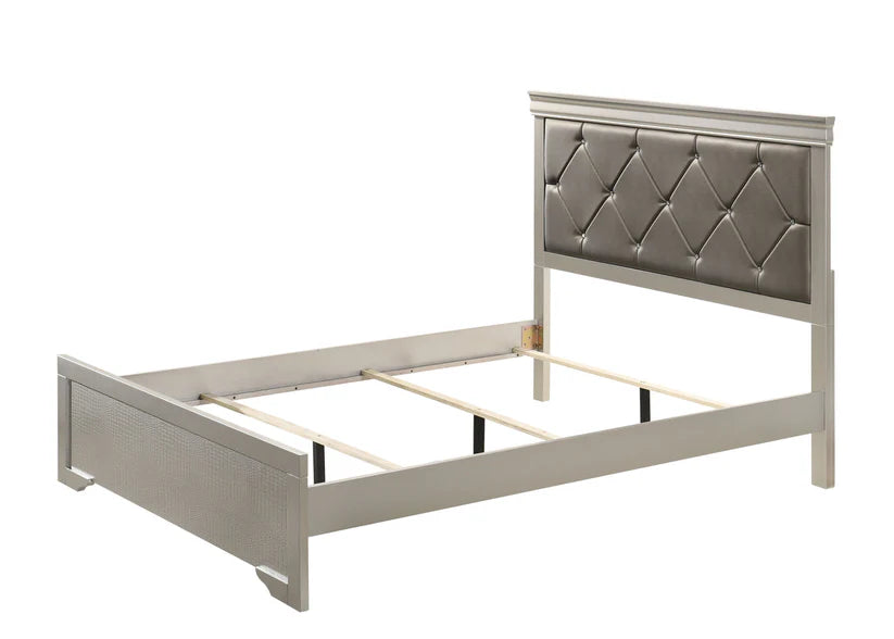 Amalia Silver Panel Bed