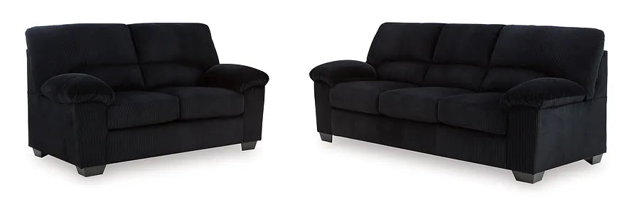 Simplejoy Onyx 2PC Sofa & Loveseat Set