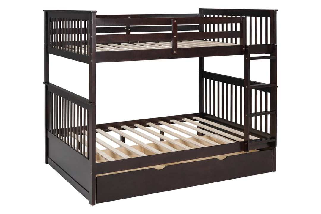 Espresso Full / Full Bunk Bed with Twin Trundle