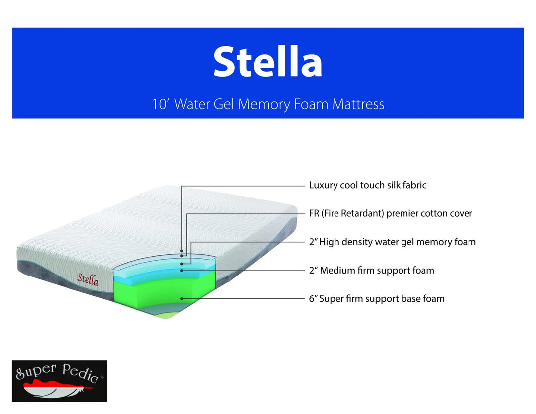 Stella – 10″ Water Gel Memory Foam