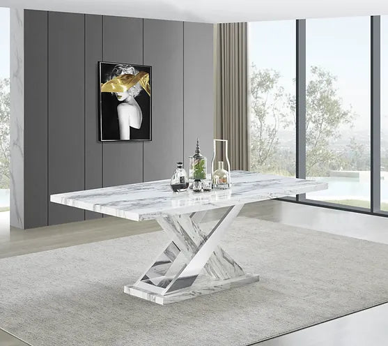 Viva White/Chrome 7- Piece Dining Set