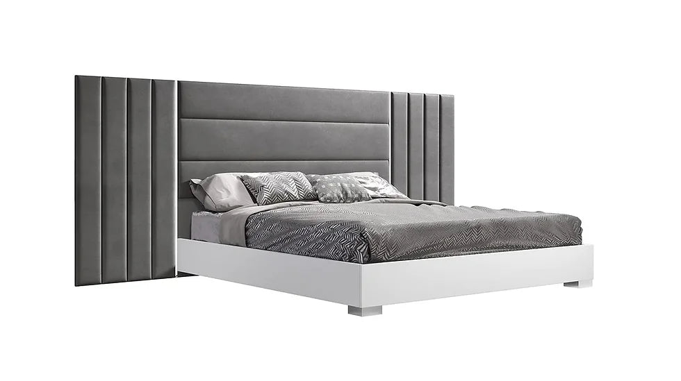 Nina White/Grey Bedroom Set