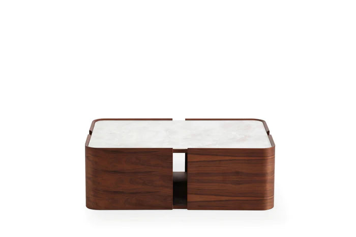 Walnut Marble Coffee Table