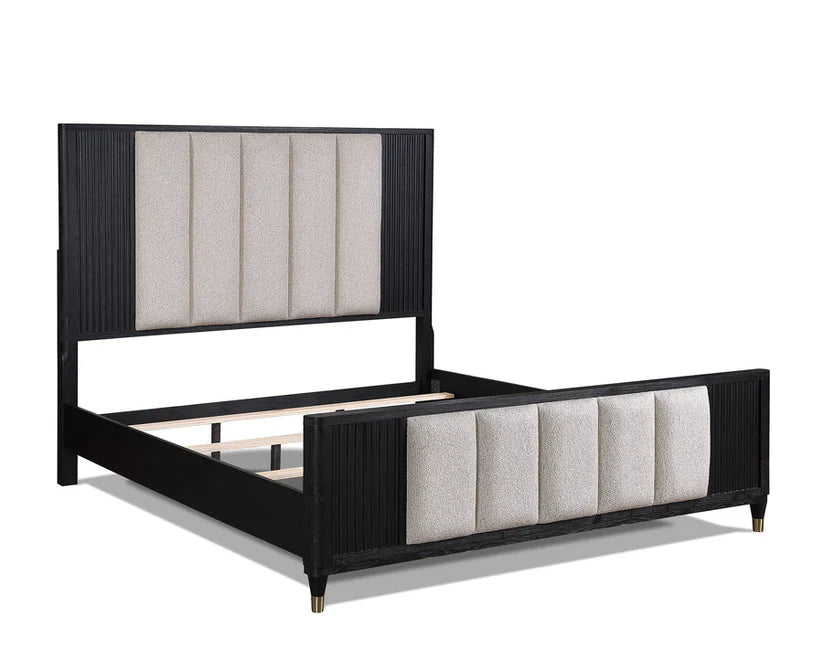 Kara Black Panel Bed