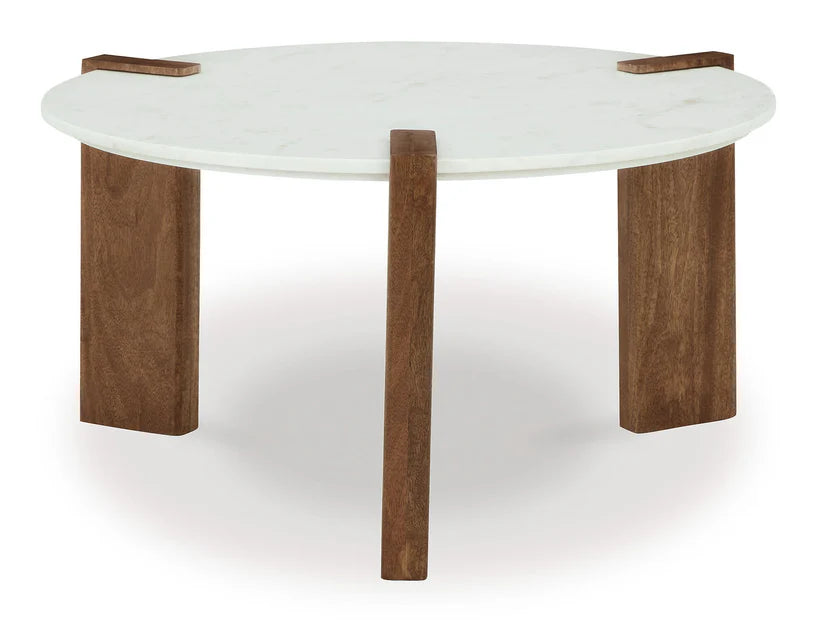 Isanti White/Brown Cocktail Table