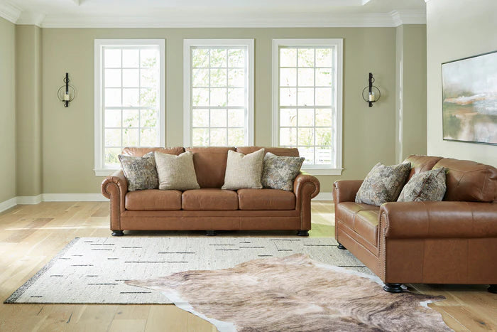 Carianna Caramel Leather Living Room