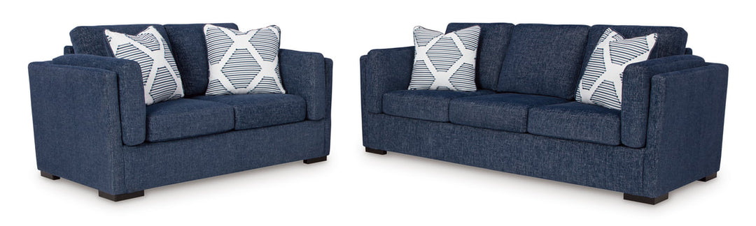 Evansley Navy Sofa & Loveseat