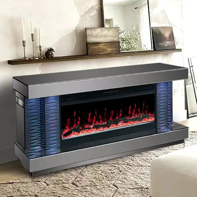 Luna Smoke TV Stand FirePlace