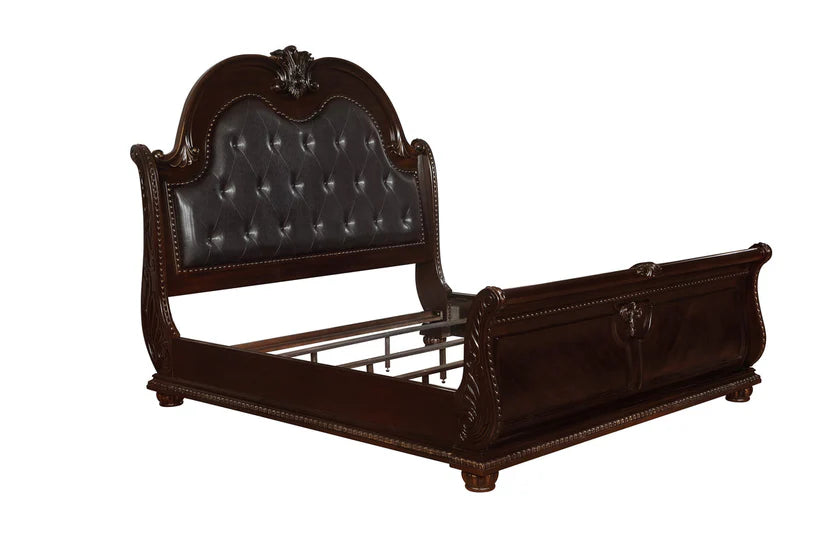 Stanley Brown Upholstered Sleigh Bed