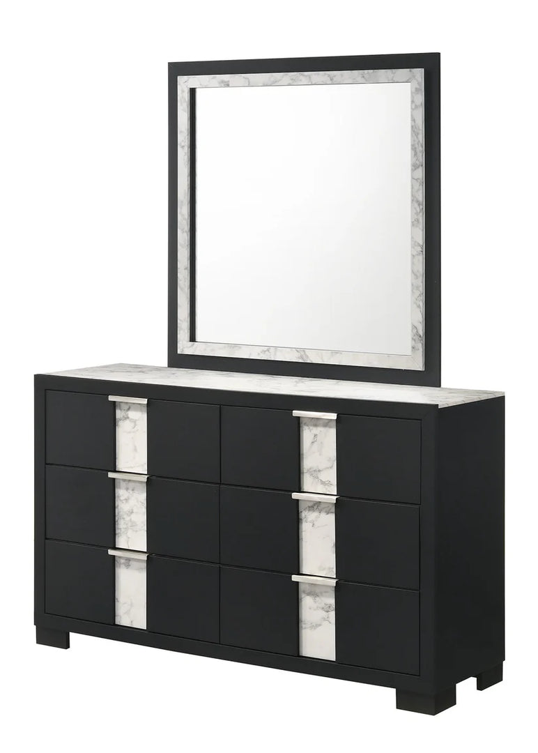 Rangley Black LED Panel Bedroom Set