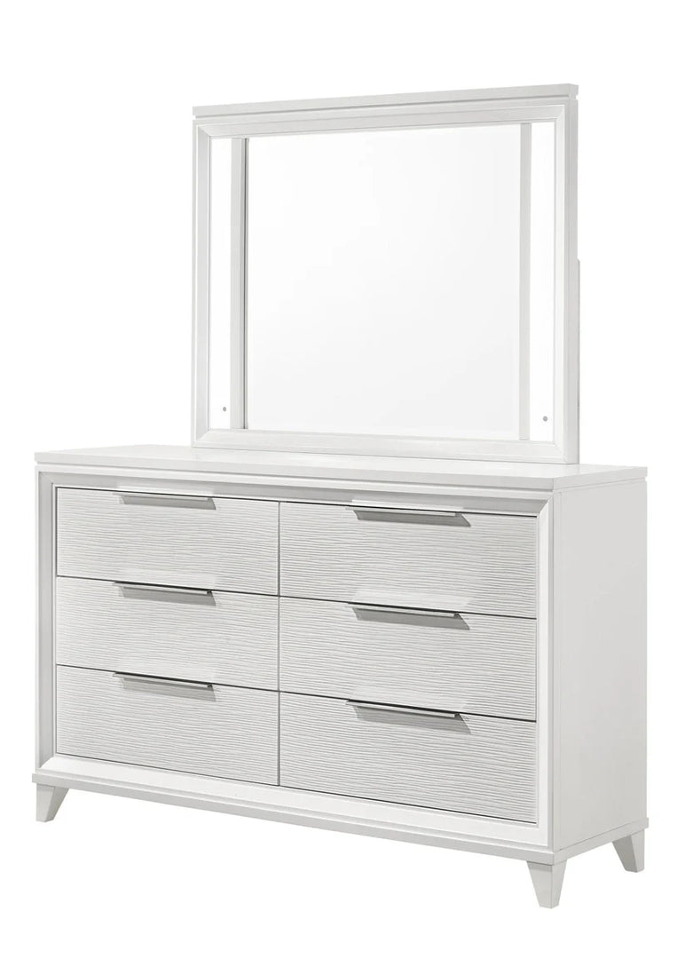 Cressida White LED Panel Bedroom Set