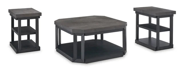 Bonilane Black/Gray Coffee Table Set