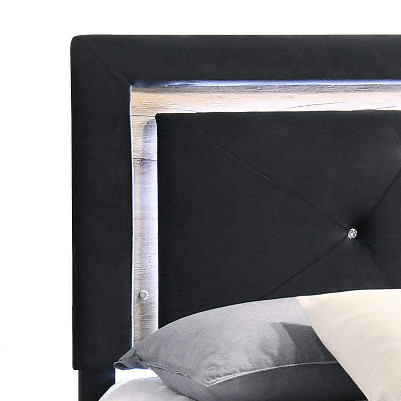 HH Black LED Platform Bed