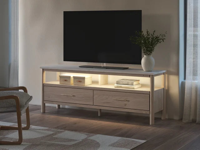 Two-Tone Marble Top 72" Tv Stand