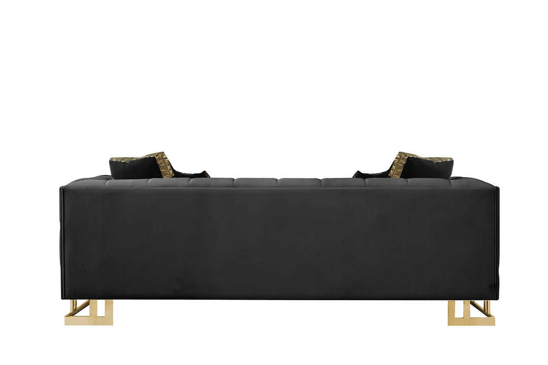 Designer Black Velvet Sofa Set