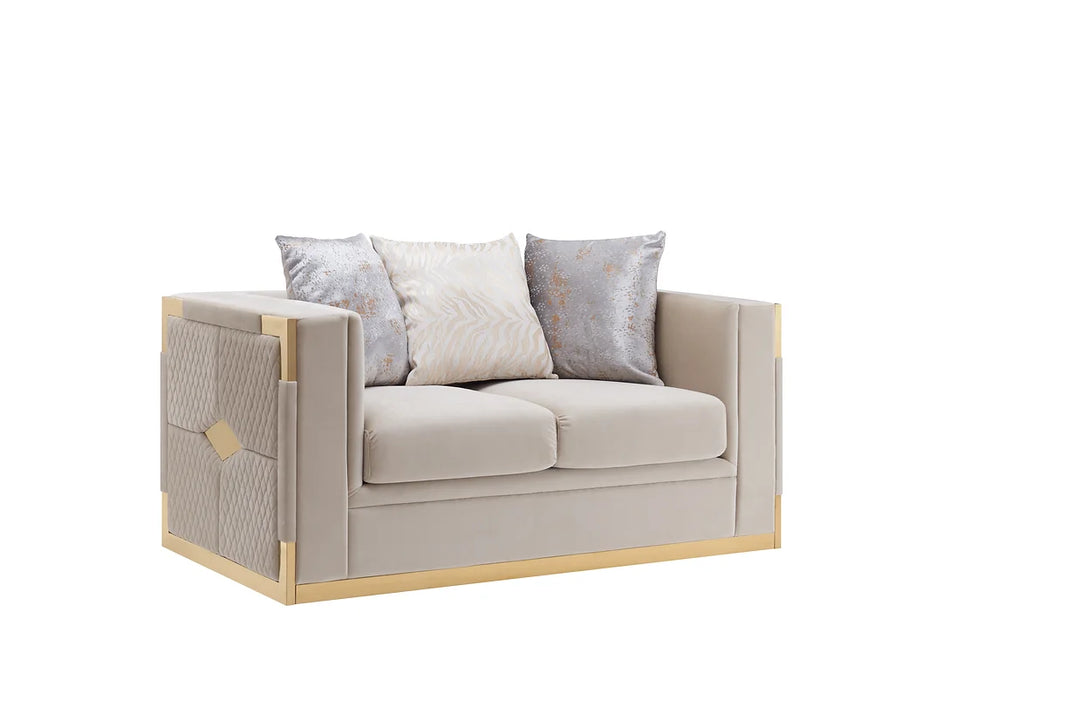 Juliet Taupe Sofa and Loveseat