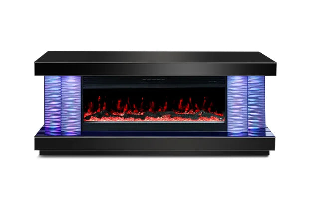 Luna Black TV Stand FirePlace