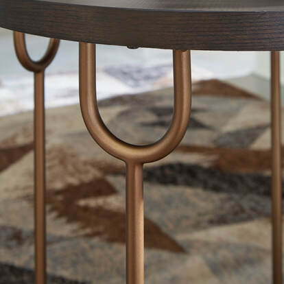 Brazburn Dark Brown/Gold Finish  Cocktail Table