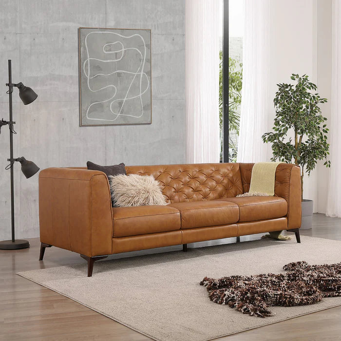 Beatnik Tan Leather Sofa.