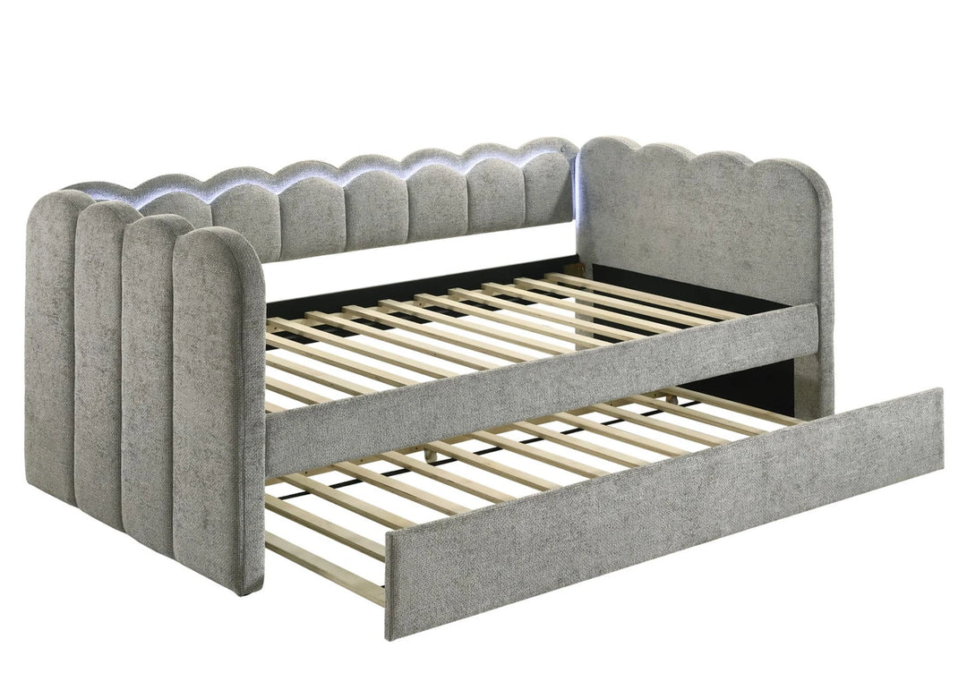 Madie Light Gray Daybed With Trundle