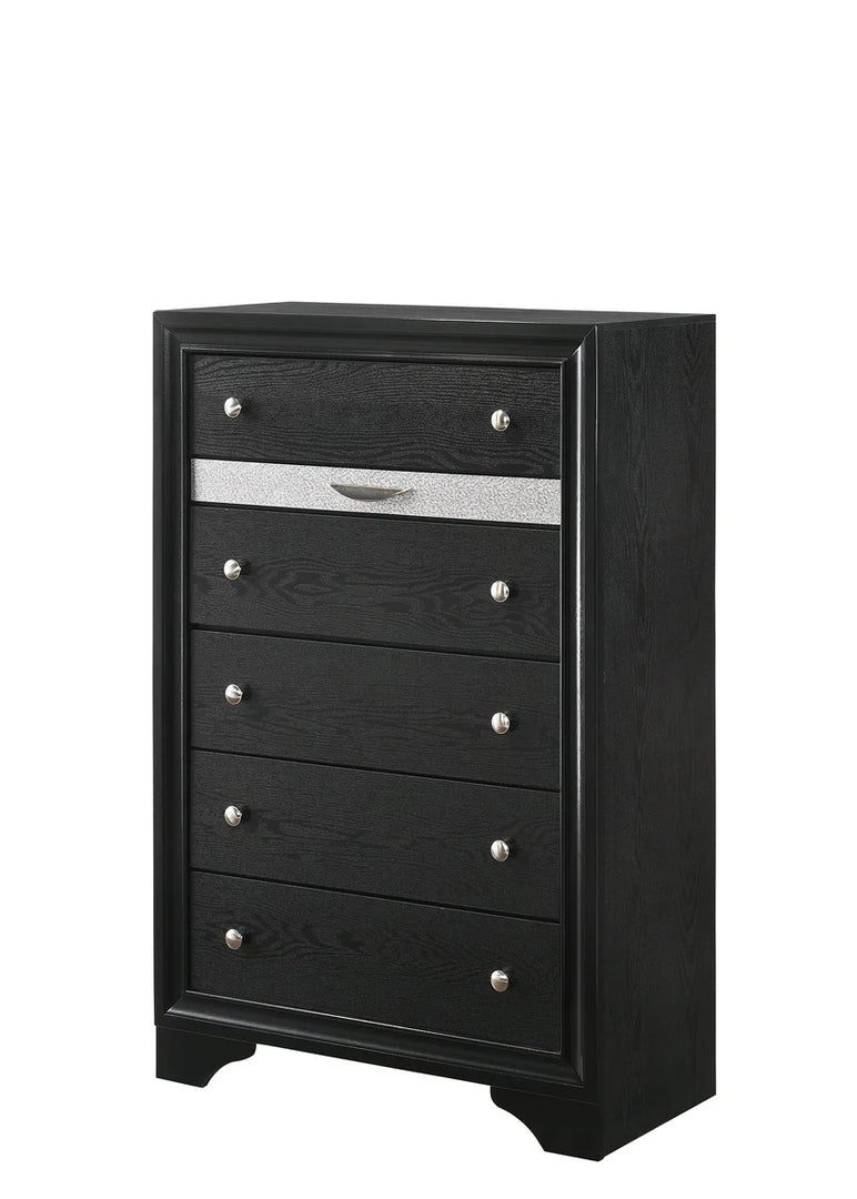 Regata Black Platform Storage Bedroom Set