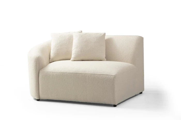 Cloe Ivory Boucle Curved 134" RAF Sectional