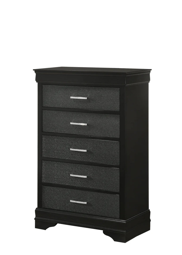 Amalia Black Panel Bedroom Set