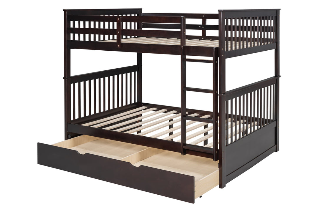 Espresso Full / Full Bunk Bed with Twin Trundle