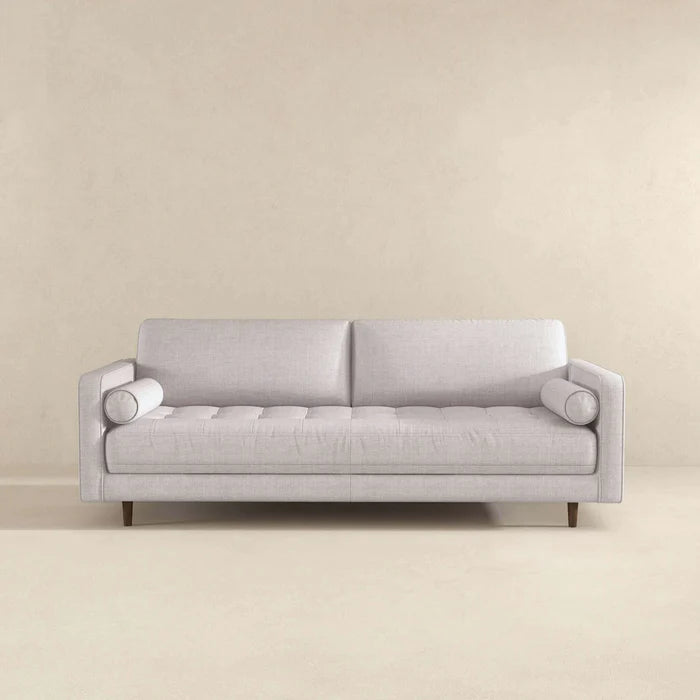 Anthony Light Grey Pillow Back Fabric Sofa