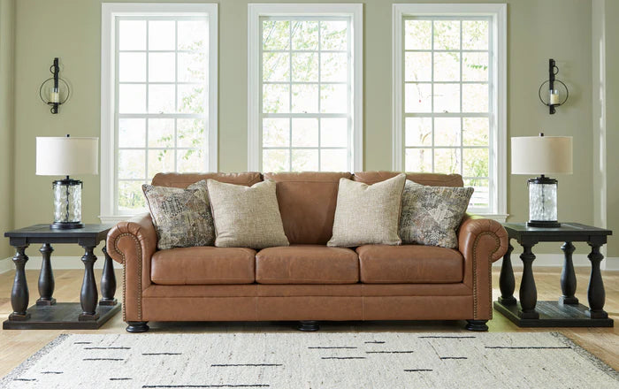 Carianna Caramel Leather Living Room