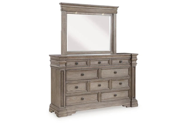 Light Grayish Brown 5-Piece Bedroom Set (Bed, Dresser, Mirror, Chest & Nightstand)