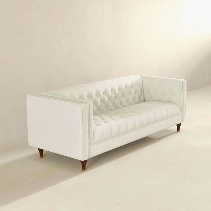 Evelyn Beige Boucle Luxury Chesterfield Sofa