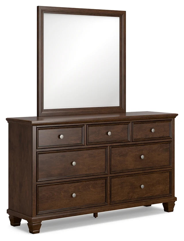 Brown 5-Piece Bedroom Set (Bed, Dresser, Mirror, Chest & Nightstand)