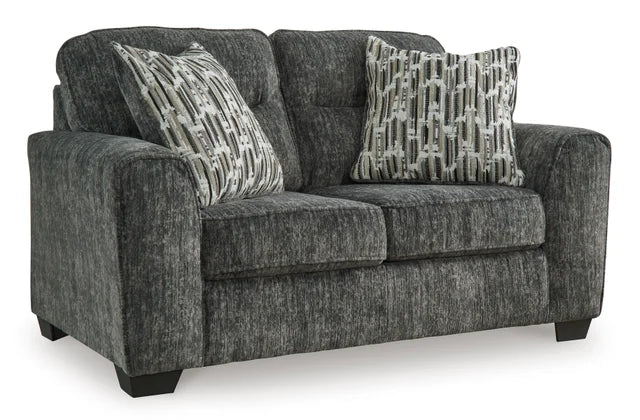 Lonoke Gunmetal Sofa and Loveseat