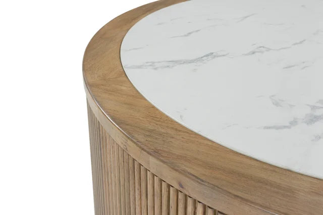 Luna Light Brown/White Cocktail Table