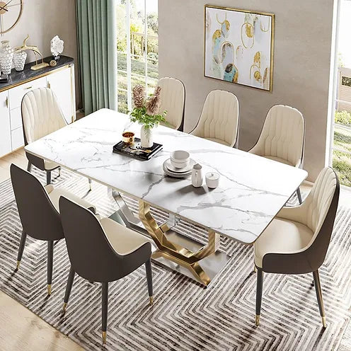 Jenpeg Faux Marble 7-piece Dining Set.