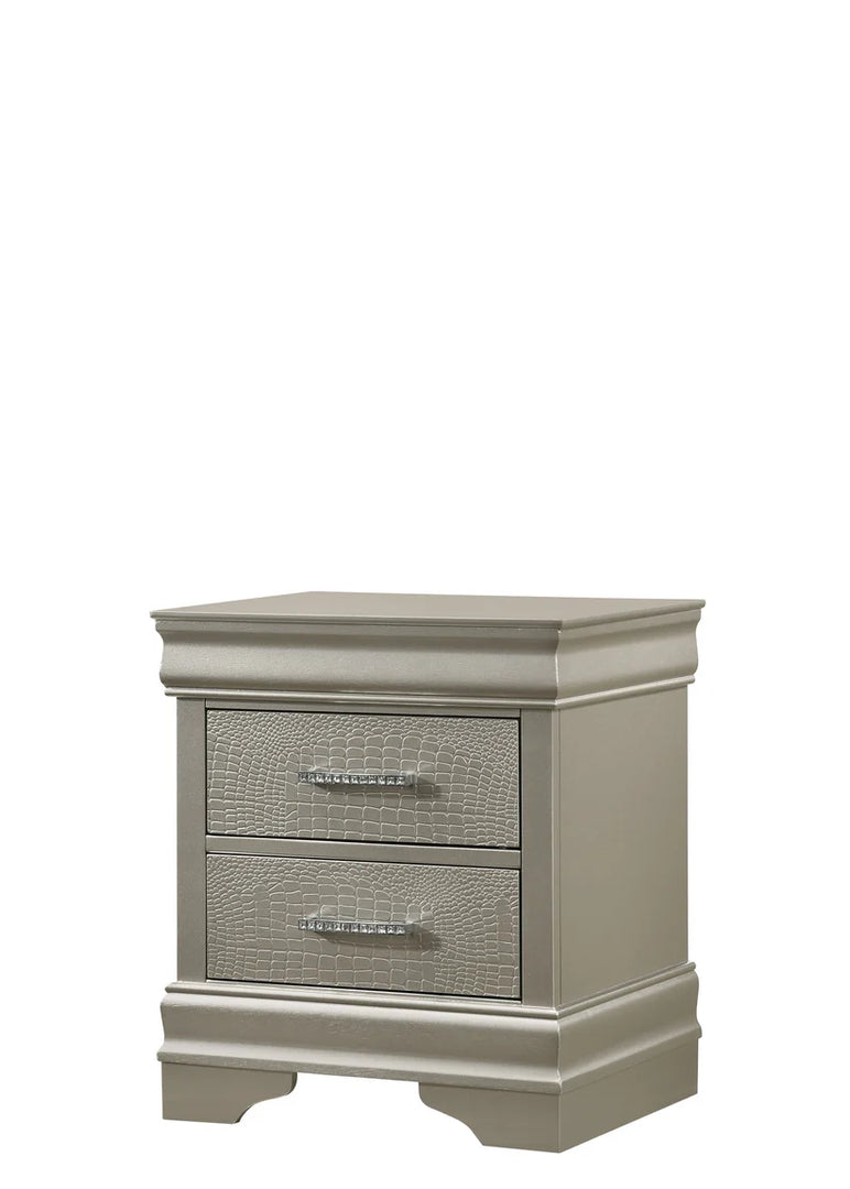 Amalia Silver Champagne Nightstand