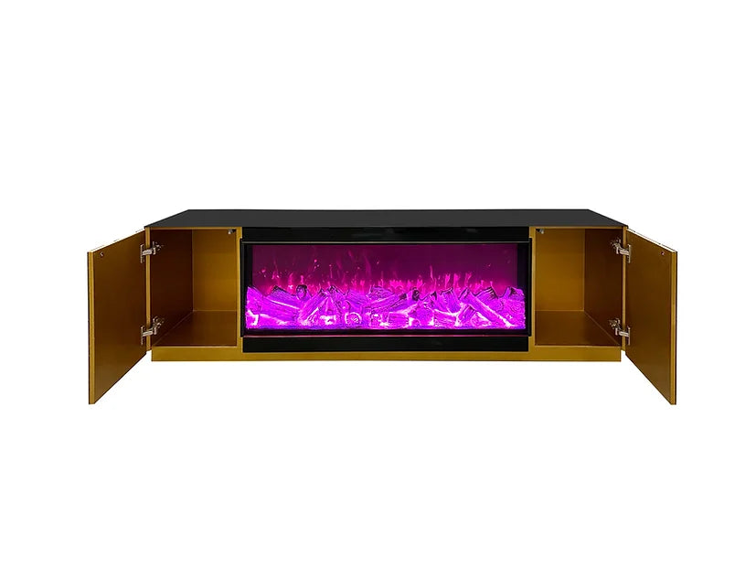 Rosa Black 71" Fireplace Tv Stand