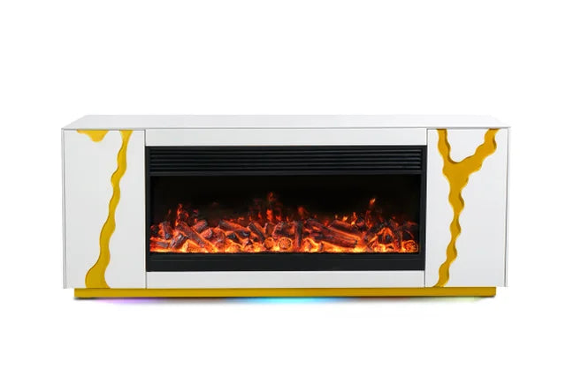 Rosa II White 71" Fireplace Tv Stand