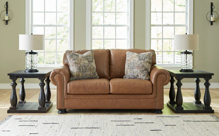 Carianna Caramel Leather Living Room