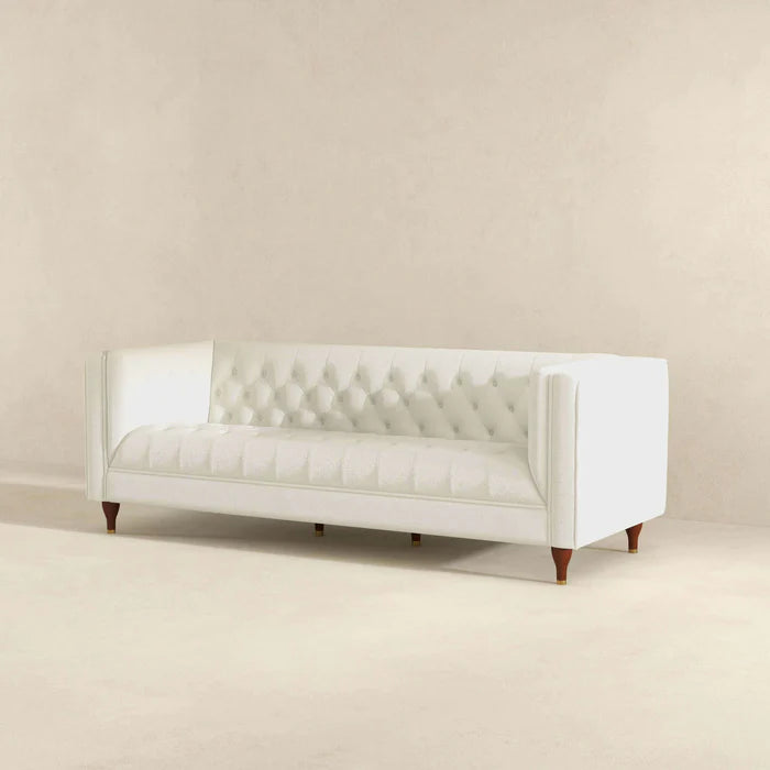 Evelyn Beige Boucle Luxury Chesterfield Sofa