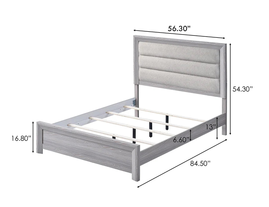 Adelaide Driftwood Upholstered Panel Youth Bedroom Set