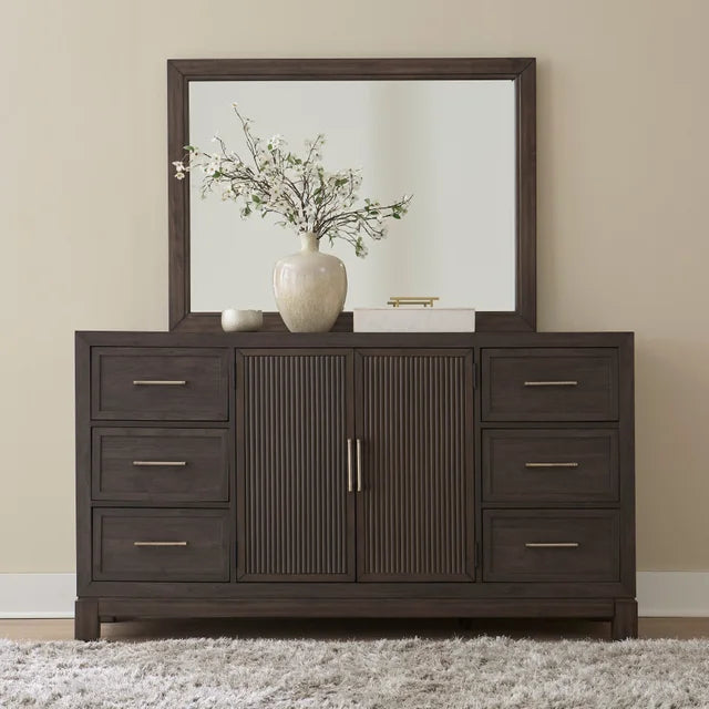 Satin Wash 5-Piece Bedroom Set (Bed, Dresser, Mirror, Chest & Nightstand)
