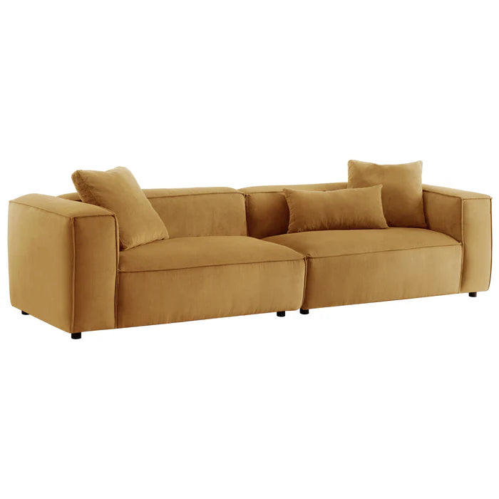 Conner Cognac Corduroy Sofa 110"