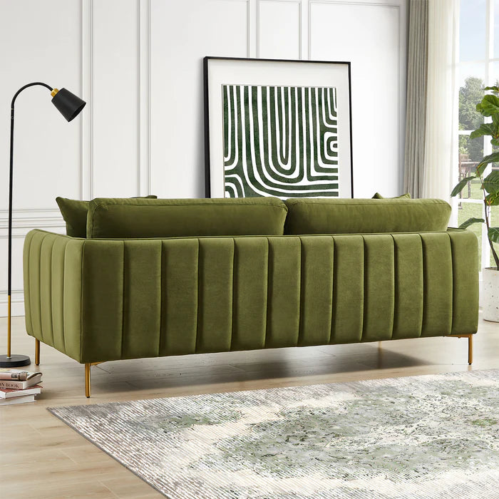 Danton Olive Green Velvet Sofa