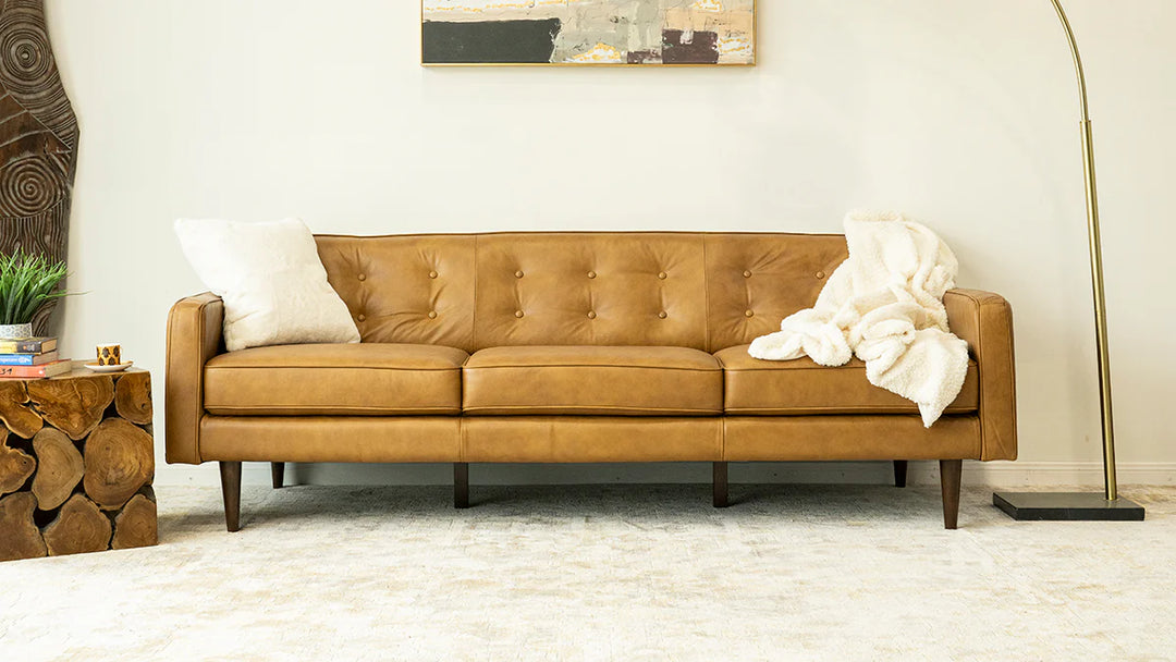 Braxton Tan Leather Sofa