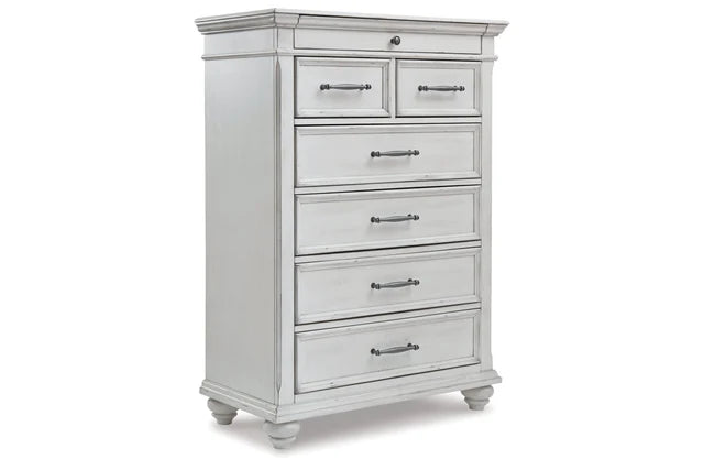 Whitewash 5-Piece Bedroom Set (Bed, Dresser, Mirror, Chest & Nightstand)
