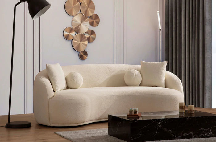 Bonita Ivory Boucle Sofa 91" & Loveseat 81"