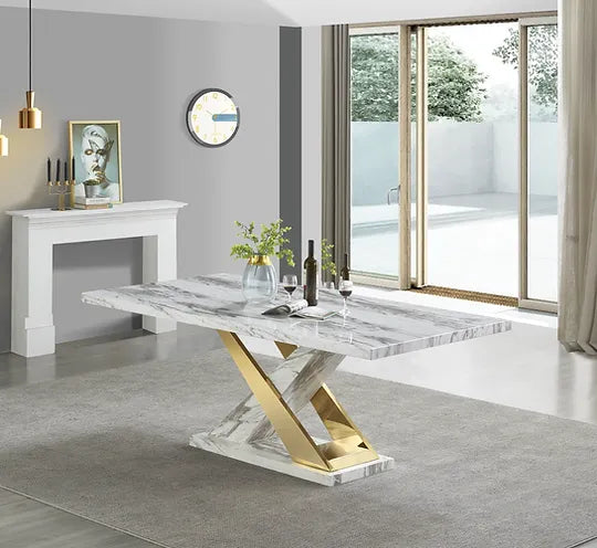 Viva White/Gold 7- Piece Dining Set